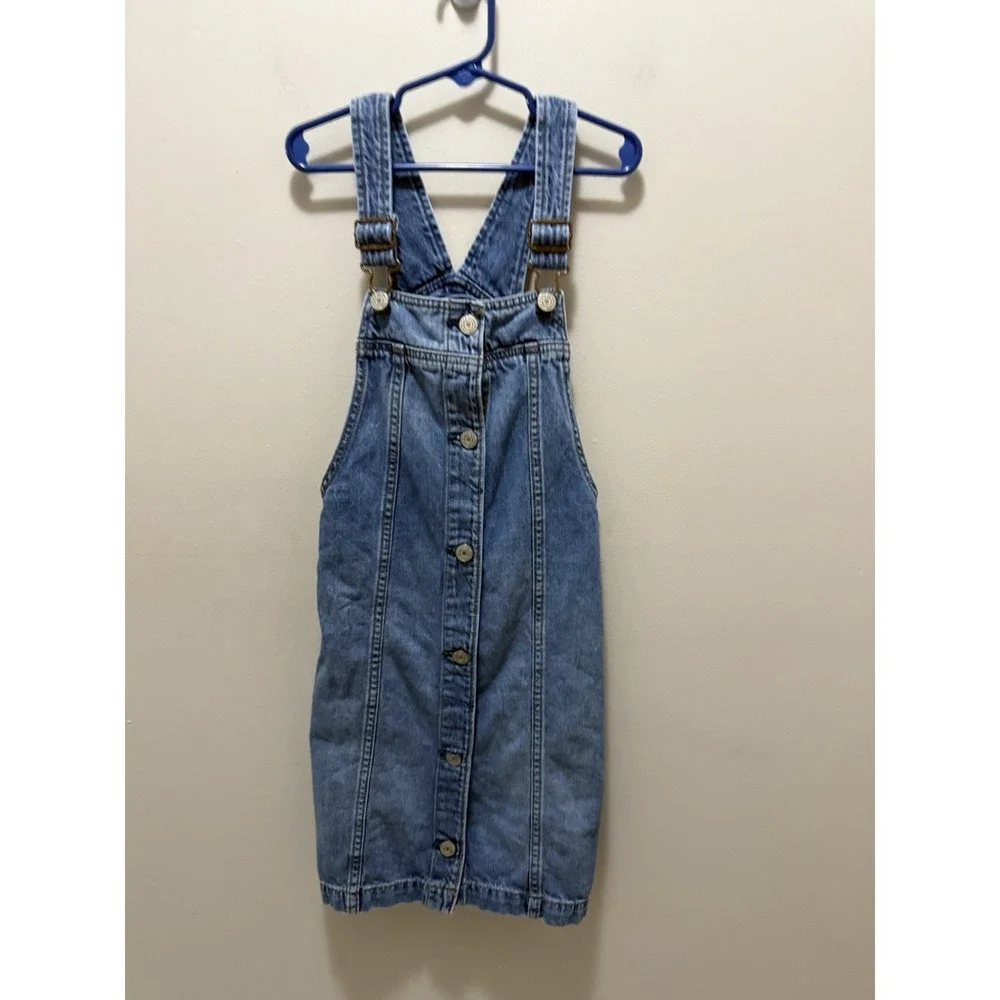 GAP Kids Girls Denim Overall Dress – Size L‎ (10–11Y) – Adjustable Straps